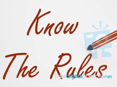 Know The Rules On Whiteboard Means Regulations And Special Condi… Stock Image