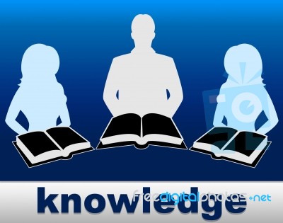 Knowledge Books Indicates Proficiency Textbook And Expertness Stock Image