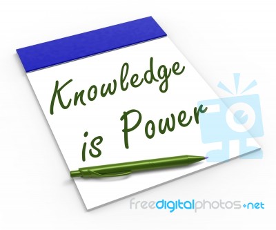 Knowledge Is Power Notebook Means Successful Intellect And Menta… Stock Image