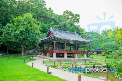 Korean Folk Village,traditional Korean Style Architecture In Suwon,korea Stock Photo