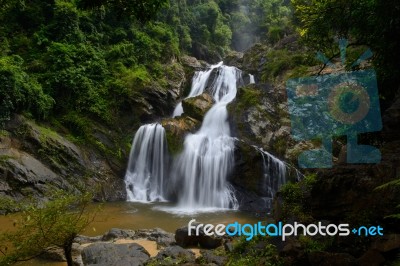Krungching Waterfall Is  In Nakhonsithammarat,thailand Stock Photo