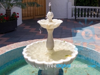 La Cala De Mijas, Andalucia/spain - May 6 : Fountain Outside The… Stock Photo