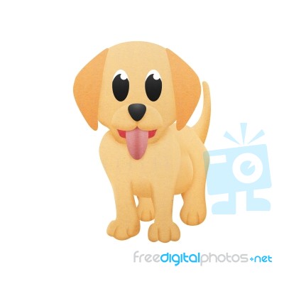 Labrador Retriever Is Cute Dog Cartoon With Illustration Stock Image