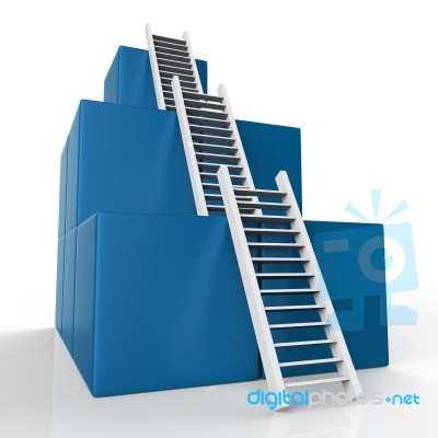 Ladder Growth Represents Increase Development And Steps Stock Image