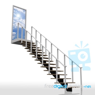 Ladder Leading Up To The Sky Stock Image
