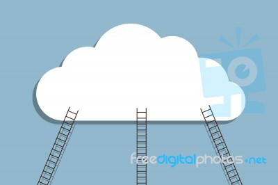 Ladder To Cloud Stock Image