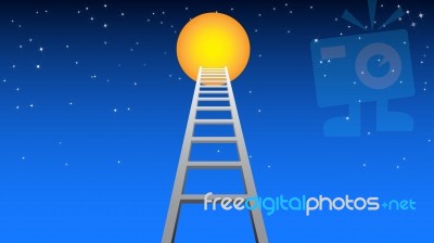 Ladder To Moon Stock Image