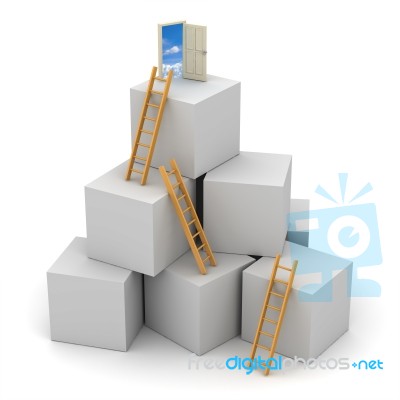 Ladders And Blocks Stock Image