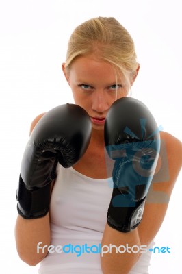 Lady Boxer Stock Photo