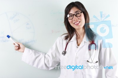 Lady Doctor Teaching Stock Photo