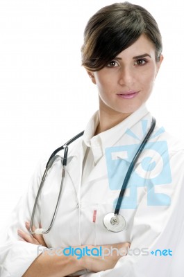 Lady Doctor With Crossed Arm Stock Photo Lady Doctor With Crossed Arm Stock Photo