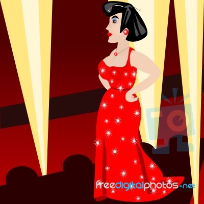 Lady In Red Stock Image Lady In Red Stock Image