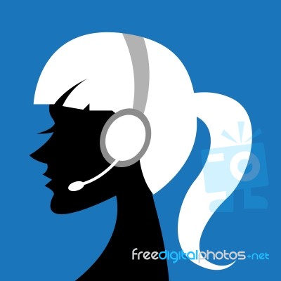 Lady With Headphone Stock Image