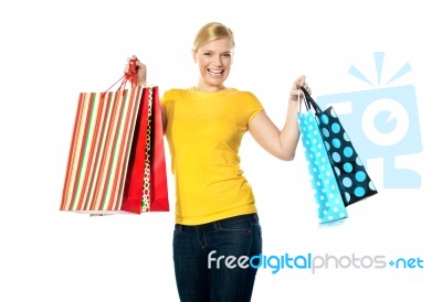 Lady With Shopping Bag Stock Photo