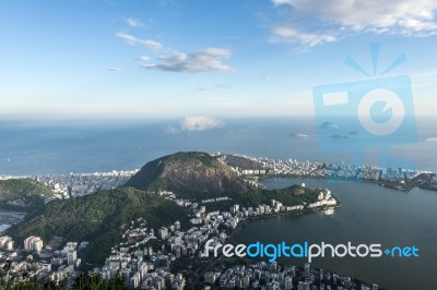 Lagoa And Ipanema Residential Neighborhoods In Rio De Janeiro, Stock Photo