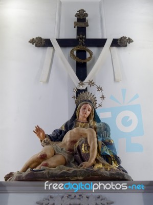 Lagos, Algarve/portugal - March 5 : Statue Of Mary Holding Chris… Stock Photo