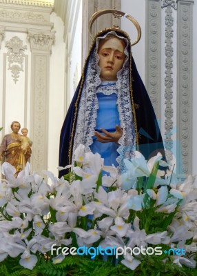 Lagos, Algarve/portugal - March 5 : Statue Of Mary In St Marys C… Stock Photo