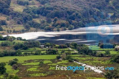 Lake Cwellyn, Snowdonia/wales - October 7 : View Down To Lake Cw… Stock Photo