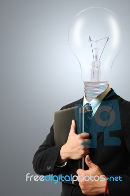 Lamp Businessman Stock Photo