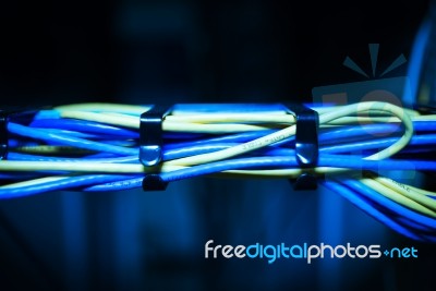 Lan Cable In Network Room Stock Photo Lan Cable In Network Room Stock Photo