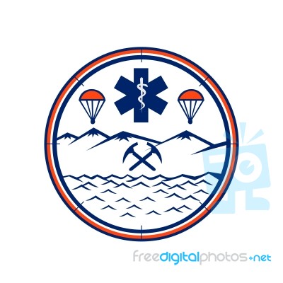 Land Sea Air Rescue Icon Stock Image