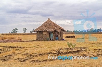 Landscape In Ethiopia Near Gebre Guracha Stock Photo