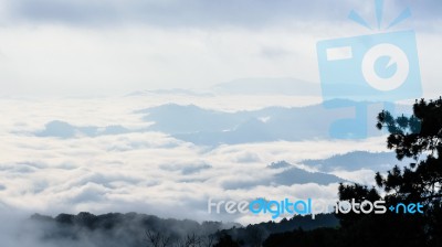 Landscape Of Cloud Above Cordillera In The Morning Stock Photo