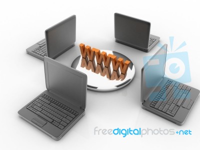 Laptop And Www  Stock Image