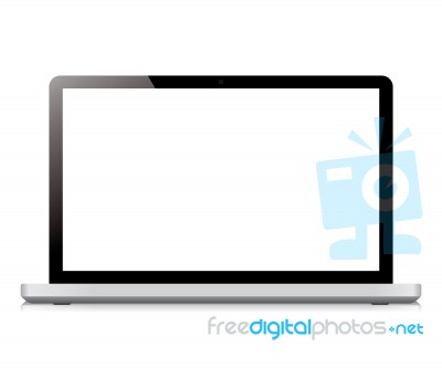 Laptop Display Screen Isolated On White Background Stock Image