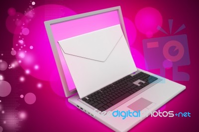 Laptop With E-mail Stock Image