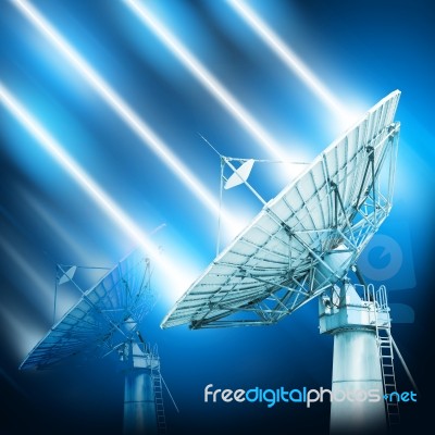 Large Satellite Dish Designed For Transatlantic Communication On… Stock Image