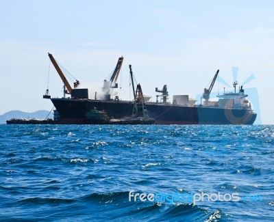 Large Ship On Sea Stock Photo