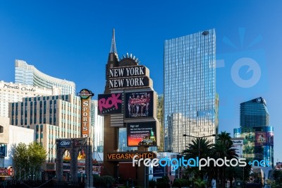 Las Vegas, Nevada/usa - August 1 : Monte Carlo And Other Hotels Stock Photo