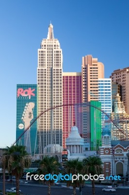 Las Vegas, Nevada/usa - August 1 ; View Of New York New York Hot… Stock Photo