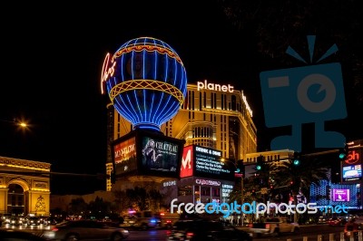 Las Vegas, Nevada/usa - August 2 : Hot Air Balloon Replica Paris… Stock Photo
