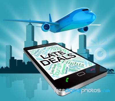 Late Deals Represents Last Moment And Airplane 3d Rendering Stock Image
