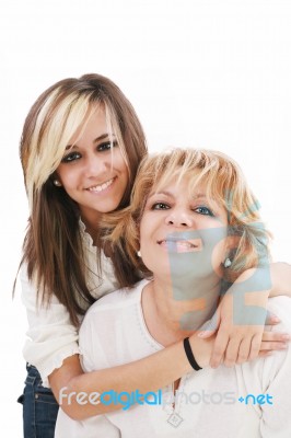 Latin Mother And Daughter Stock Photo