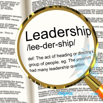 Leadership Definition Magnifier Stock Image