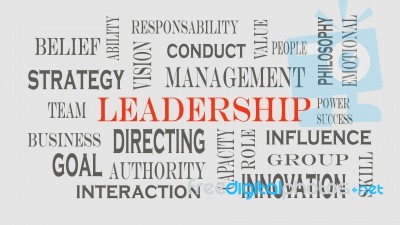 Leadership Word Cloud, Business Concept Stock Image