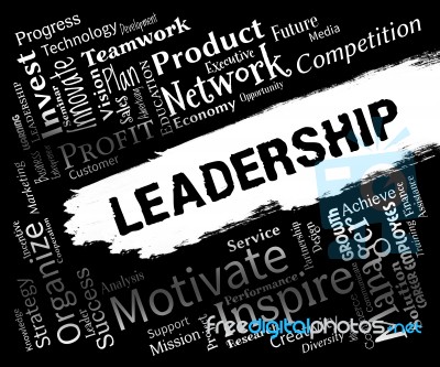 Leadership Words Indicates Authority Guidance And Manage Stock Image