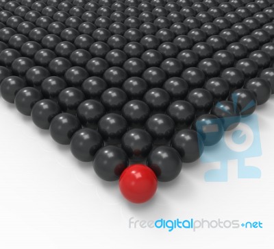 Leading Metallic Ball Showing Leadership Or Acheiving Stock Image