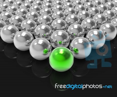 Leading Metallic Ball Shows Leadership Or Winning Stock Image