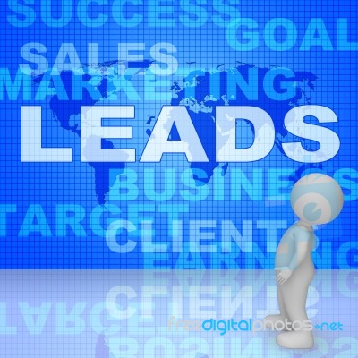Leads Words Indicates Corporate Consumerism 3d Rendering Stock Image