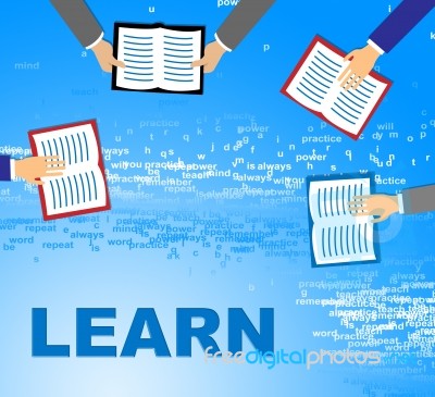 Learn Books Means Learning College And Education Stock Image