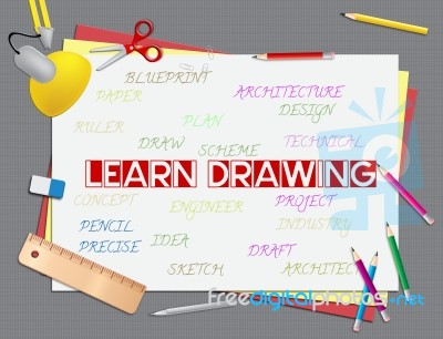 Learn Drawing Means Studying Tutoring And Schooling Stock Image