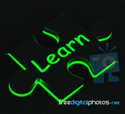 Learn Puzzle Shows College Education Stock Image