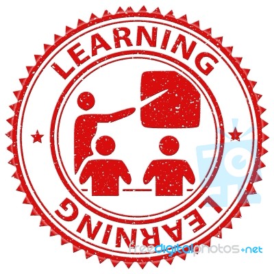 Learning Stamp Indicates School Studying And Educated Stock Image