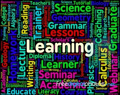 Learning Word Represents Training Develop And Study Stock Image