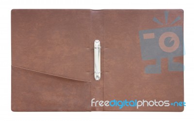 Leather Folder Cover On White Background Stock Photo