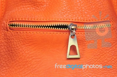 Leather With Open Zipper Stock Photo